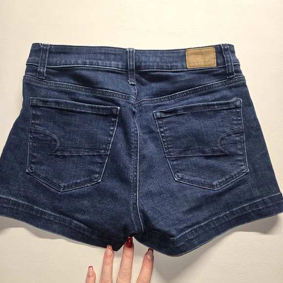 American Eagle Outfitters Dark Blue Jean Shorts - Picture 2 of 2